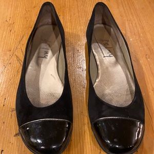 FS/NY black suede and patten flats rubber sole